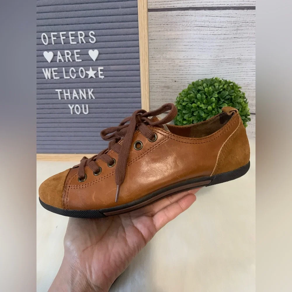 Kork-Ease brown leather Sneakers Size 6 - Picture 1 of 12